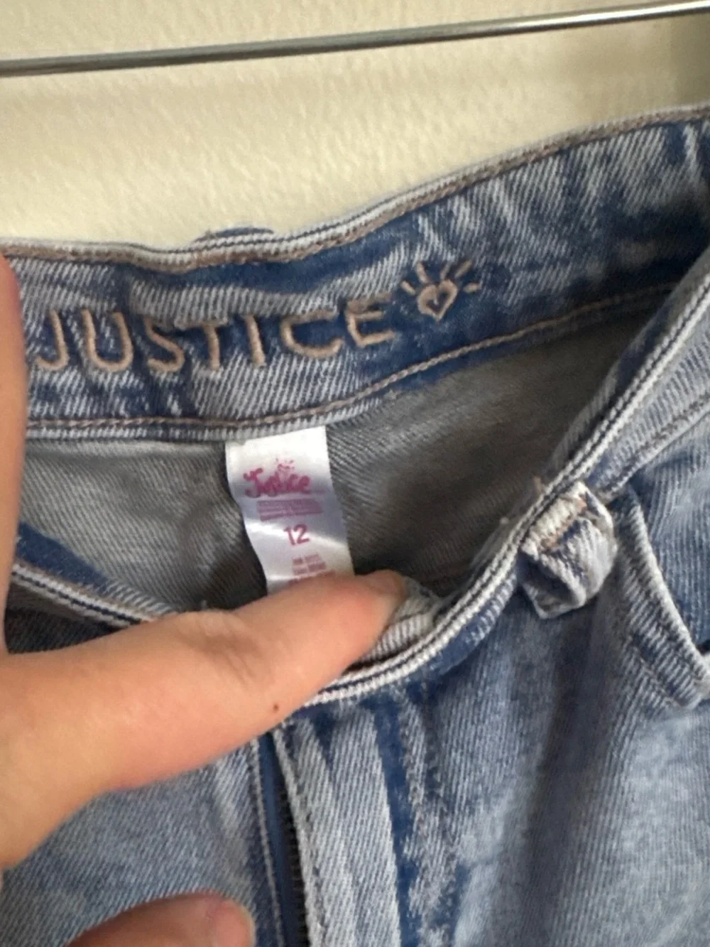 Justice Light Blue Distressed Denim Jean Shorts